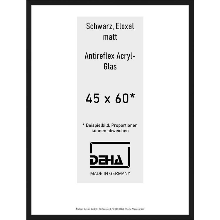 Alu-Rahmen Deha Profil V 45 x 60 Schwarz AR-Acryl 0005EA-016-SCMA