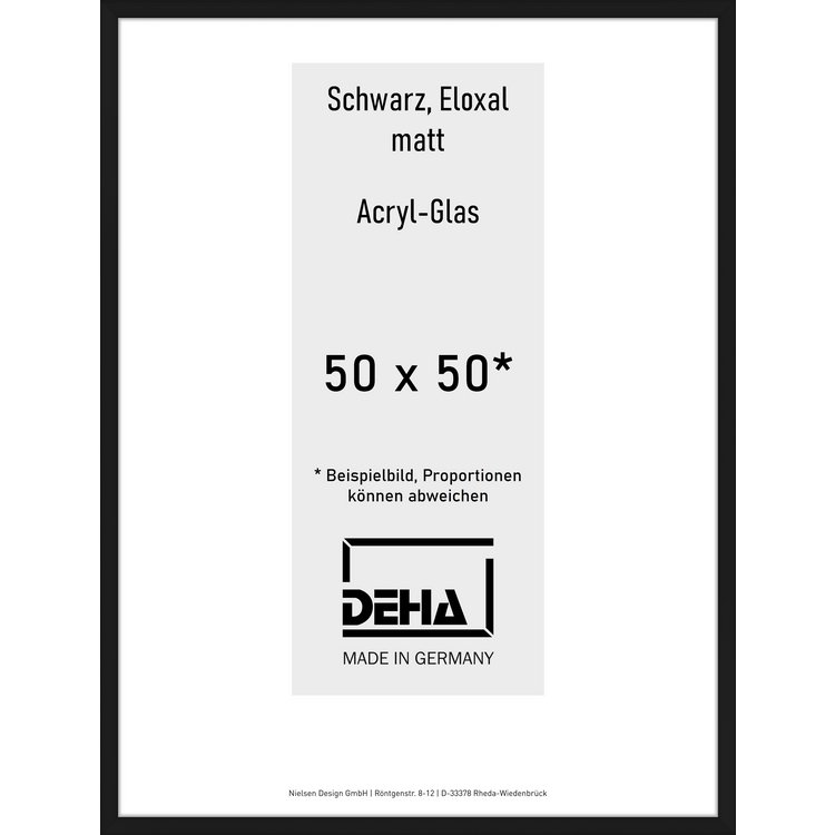 Alu-Rahmen Deha Profil V 50 x 50 Schwarz Acryl 0005AG-017-SCMA