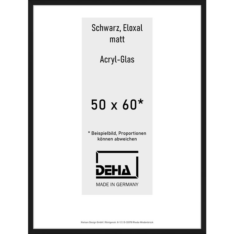 Alu-Rahmen Deha Profil V 50 x 60 Schwarz Acryl 0005AG-018-SCMA