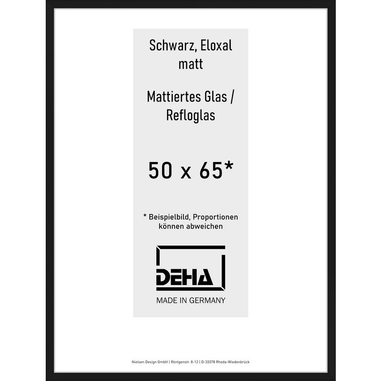 Alu-Rahmen Deha Profil V 50 x 65 Schwarz Reflo 0005RG-019-SCMA