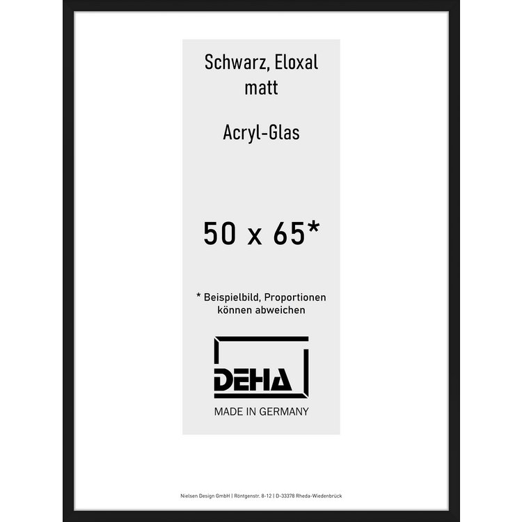 Alu-Rahmen Deha Profil V 50 x 65 Schwarz Acryl 0005AG-019-SCMA