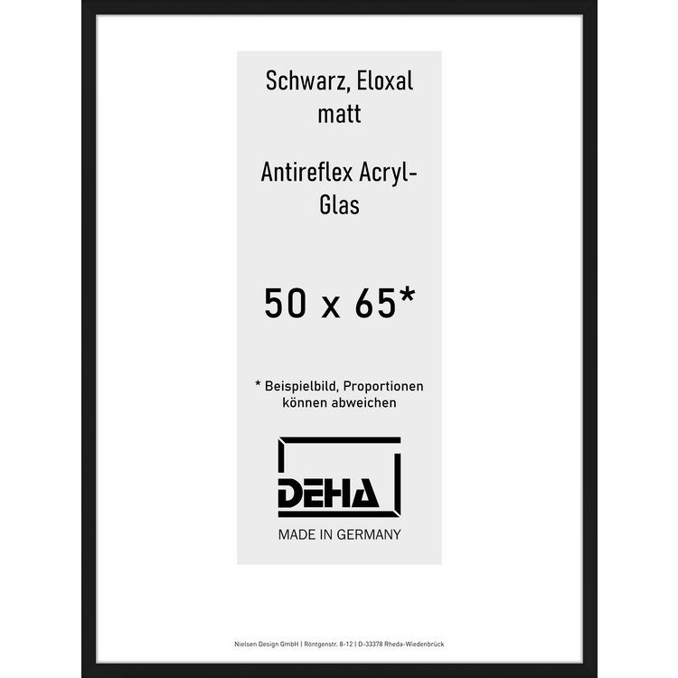 Alu-Rahmen Deha Profil V 50 x 65 Schwarz AR-Acryl 0005EA-019-SCMA