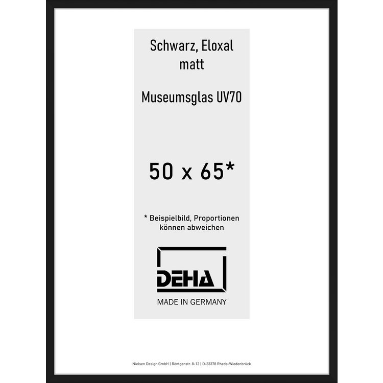 Alu-Rahmen Deha Profil V 50 x 65 Schwarz M.UV70 0005M6-019-SCMA