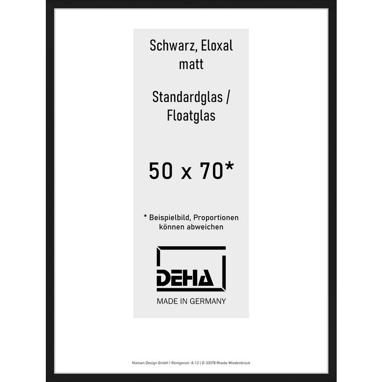Alu-Rahmen Deha Profil V 50 x 70 Schwarz Float 0005NG-020-SCMA