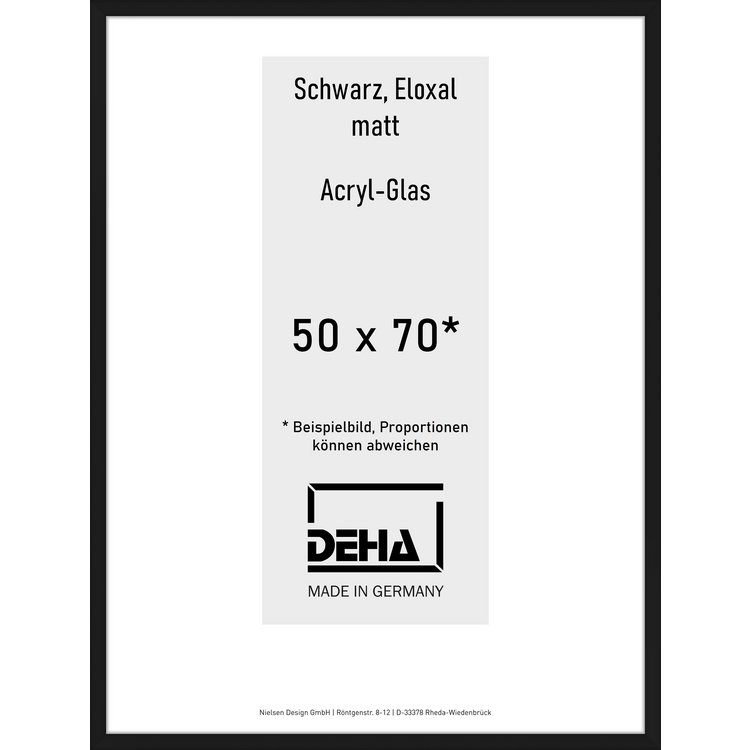 Alu-Rahmen Deha Profil V 50 x 70 Schwarz Acryl 0005AG-020-SCMA