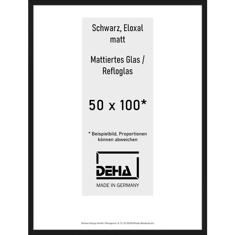 Alu-Rahmen Deha Profil V 50 x 100 Schwarz Reflo 0005RG-044-SCMA