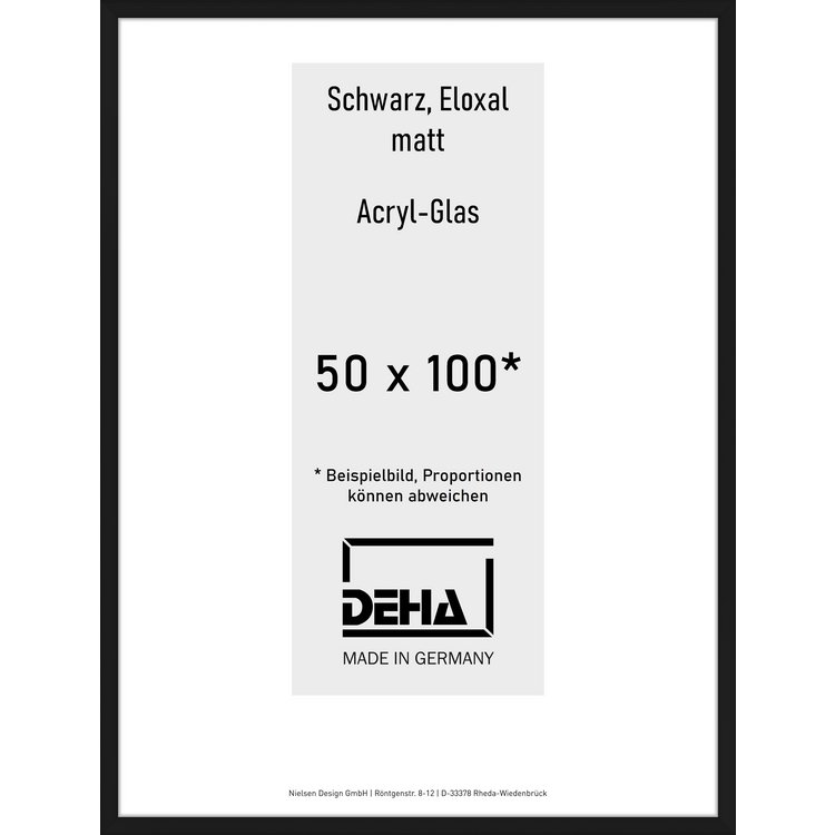 Alu-Rahmen Deha Profil V 50 x 100 Schwarz Acryl 0005AG-044-SCMA