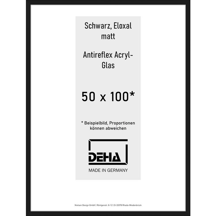 Alu-Rahmen Deha Profil V 50 x 100 Schwarz AR-Acryl 0005EA-044-SCMA