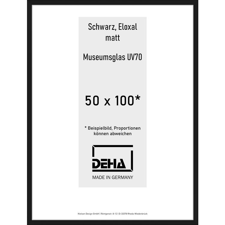Alu-Rahmen Deha Profil V 50 x 100 Schwarz M.UV70 0005M6-044-SCMA