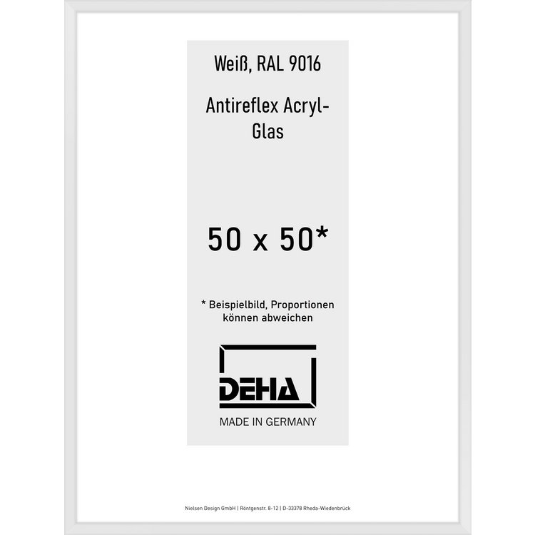 Alu-Rahmen Deha Profil V 50 x 50 Weiß AR-Acryl 0005EA-017-9016
