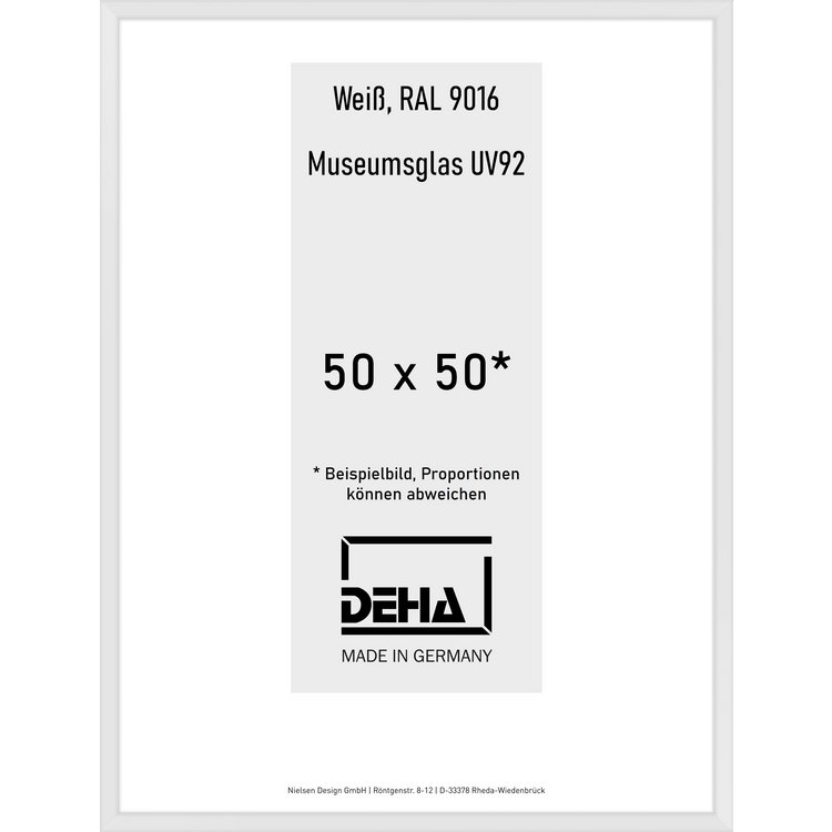 Alu-Rahmen Deha Profil V 50 x 50 Weiß M.UV92 0005MG-017-9016