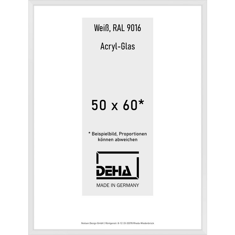 Alu-Rahmen Deha Profil V 50 x 60 Weiß Acryl 0005AG-018-9016