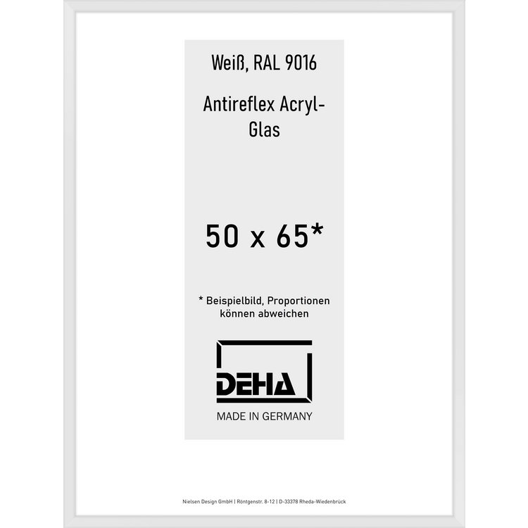 Alu-Rahmen Deha Profil V 50 x 65 Weiß AR-Acryl 0005EA-019-9016