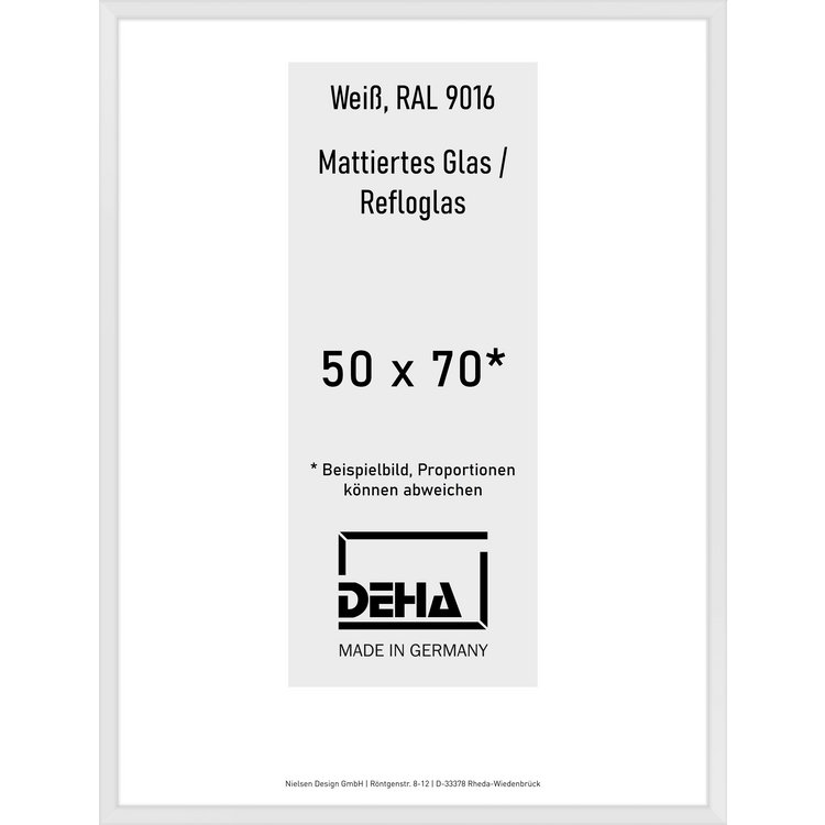 Alu-Rahmen Deha Profil V 50 x 70 Weiß Reflo 0005RG-020-9016