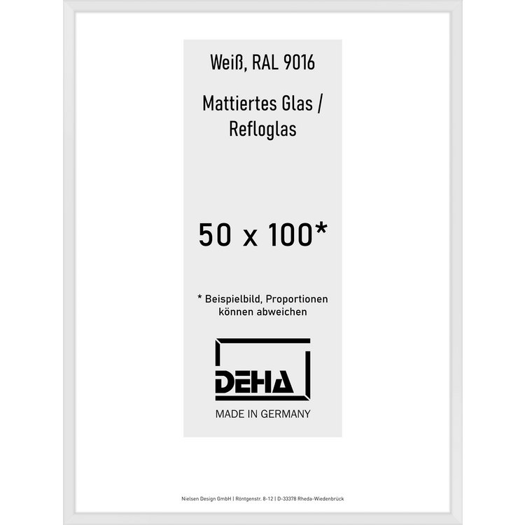 Alu-Rahmen Deha Profil V 50 x 100 Weiß Reflo 0005RG-044-9016