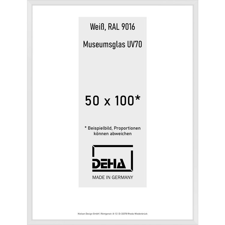 Alu-Rahmen Deha Profil V 50 x 100 Weiß M.UV70 0005M6-044-9016