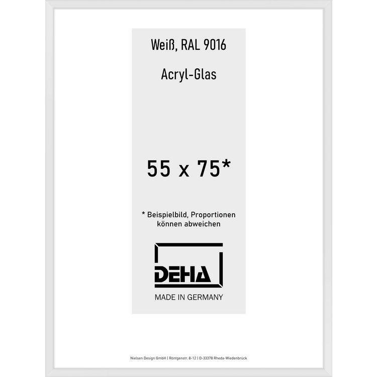 Alu-Rahmen Deha Profil V 55 x 75 Weiß Acryl 0005AG-022-9016