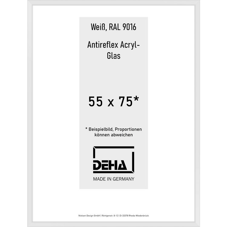 Alu-Rahmen Deha Profil V 55 x 75 Weiß AR-Acryl 0005EA-022-9016