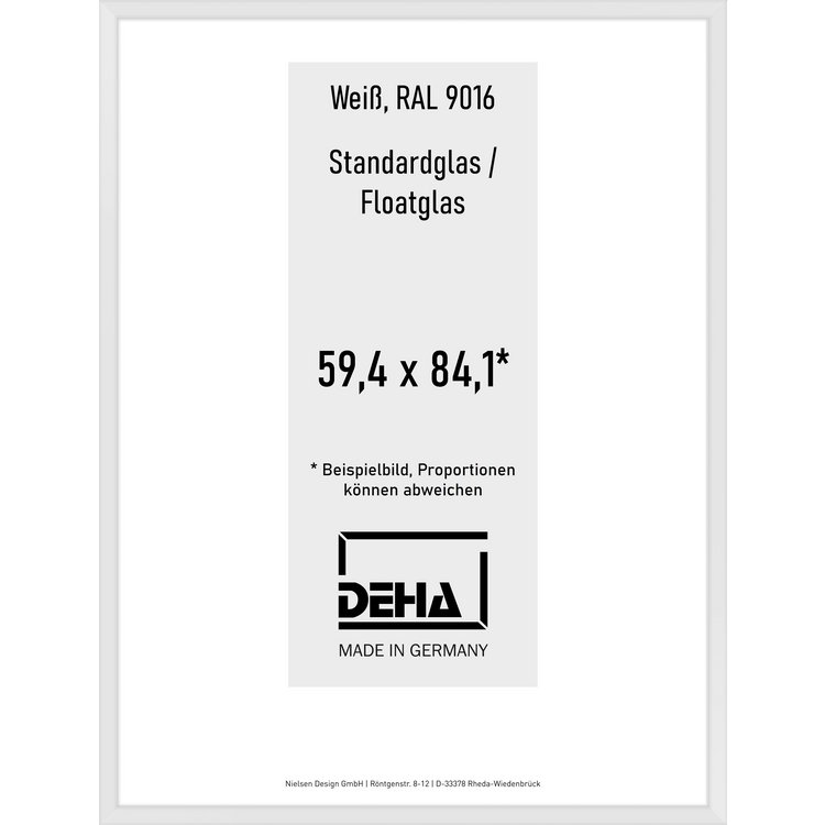 Alu-Rahmen Deha Profil V 59,4 x 84,1 Weiß Float 0005NG-004-9016
