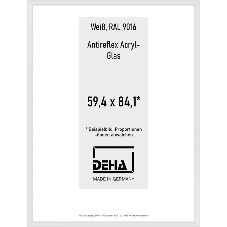 Alu-Rahmen Deha Profil V 59,4 x 84,1 Weiß AR-Acryl 0005EA-004-9016