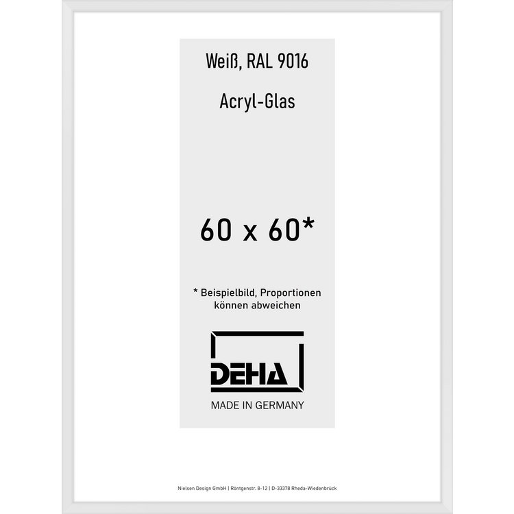 Alu-Rahmen Deha Profil V 60 x 60 Weiß Acryl 0005AG-024-9016