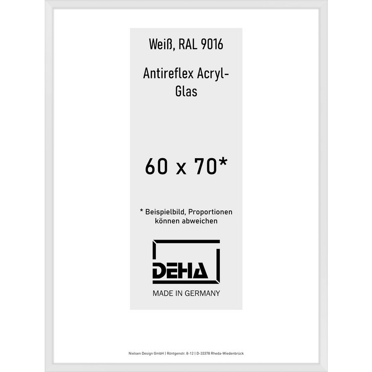 Alu-Rahmen Deha Profil V 60 x 70 Weiß AR-Acryl 0005EA-025-9016