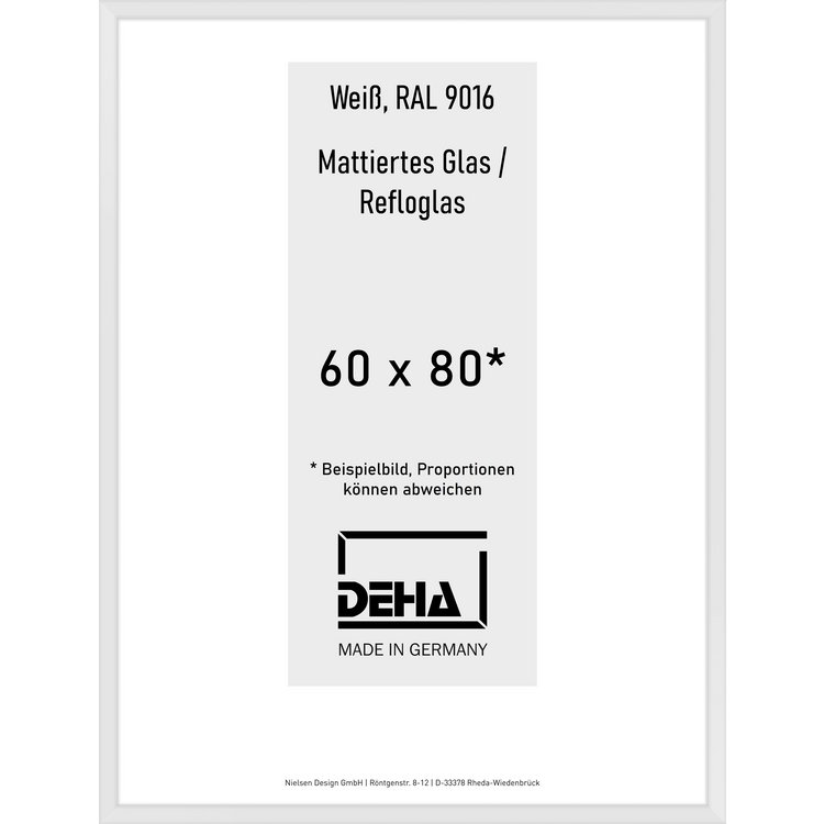 Alu-Rahmen Deha Profil V 60 x 80 Weiß Reflo 0005RG-027-9016