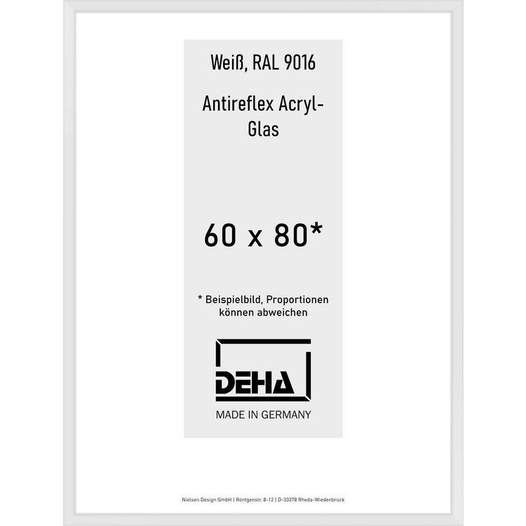 Alu-Rahmen Deha Profil V 60 x 80 Weiß AR-Acryl 0005EA-027-9016