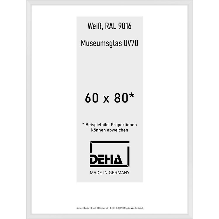 Alu-Rahmen Deha Profil V 60 x 80 Weiß M.UV70 0005M6-027-9016