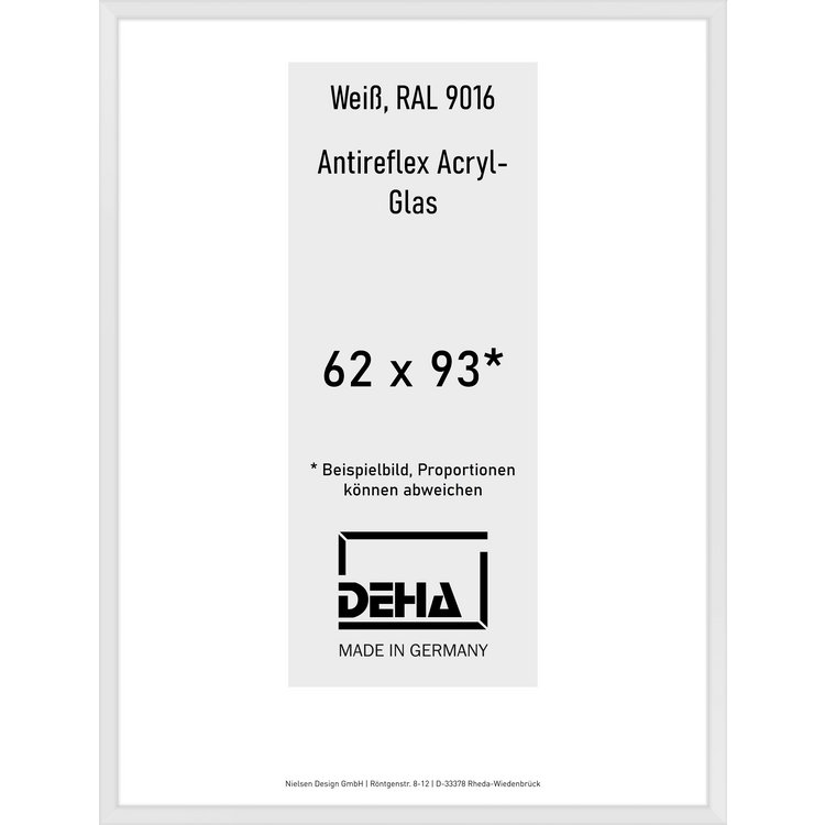Alu-Rahmen Deha Profil V 62 x 93 Weiß AR-Acryl 0005EA-030-9016