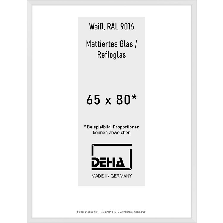 Alu-Rahmen Deha Profil V 65 x 80 Weiß Reflo 0005RG-028-9016