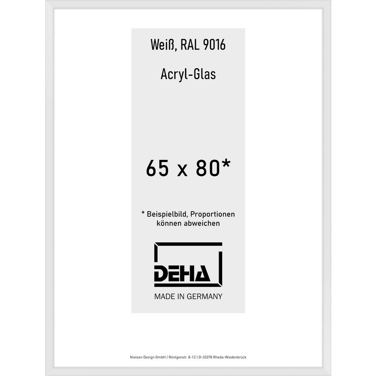 Alu-Rahmen Deha Profil V 65 x 80 Weiß Acryl 0005AG-028-9016