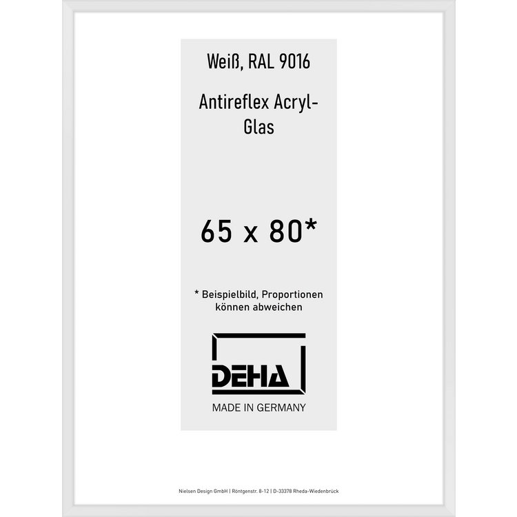 Alu-Rahmen Deha Profil V 65 x 80 Weiß AR-Acryl 0005EA-028-9016