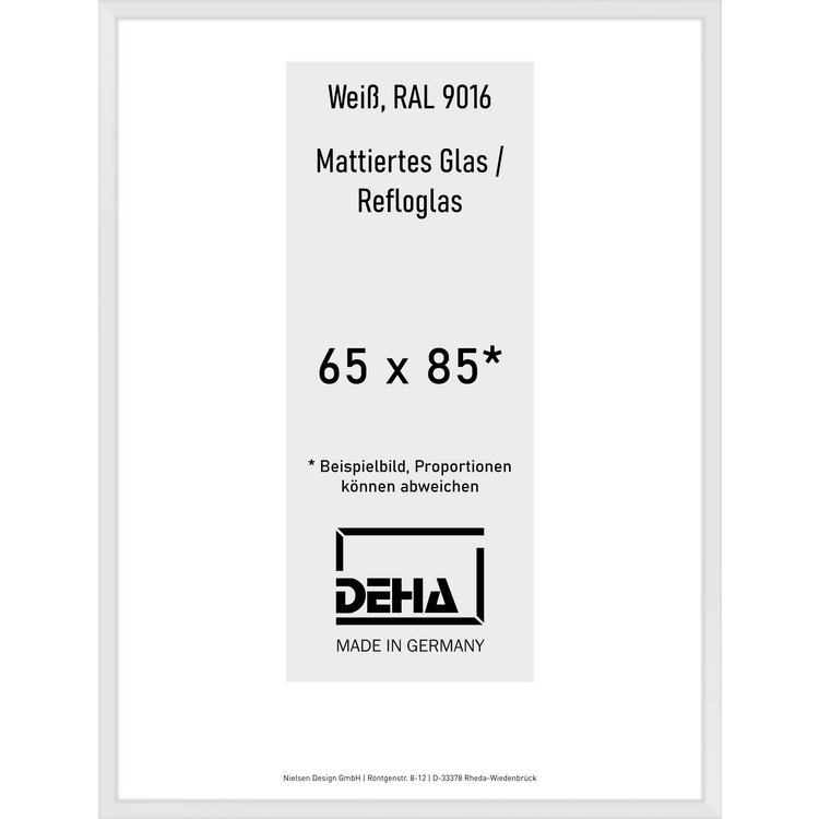 Alu-Rahmen Deha Profil V 65 x 85 Weiß Reflo 0005RG-029-9016