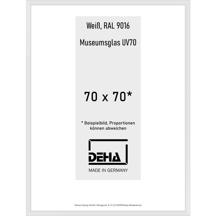Alu-Rahmen Deha Profil V 70 x 70 Weiß M.UV70 0005M6-046-9016