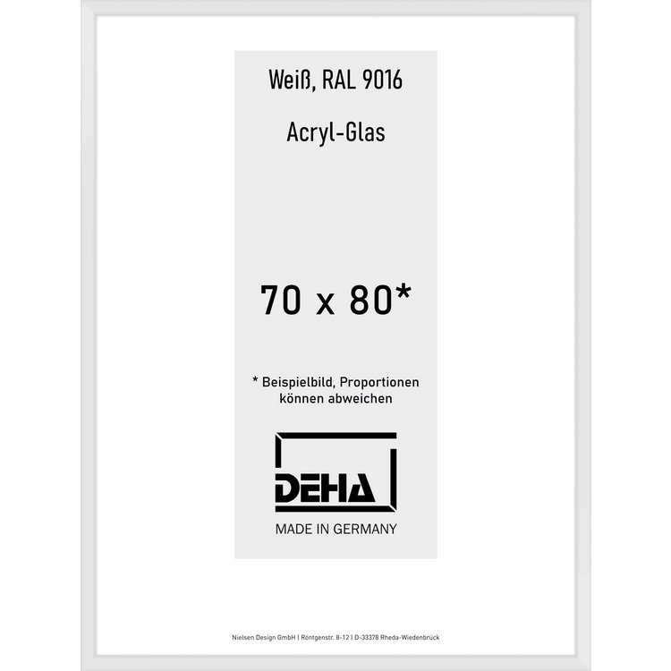 Alu-Rahmen Deha Profil V 70 x 80 Weiß Acryl 0005AG-031-9016