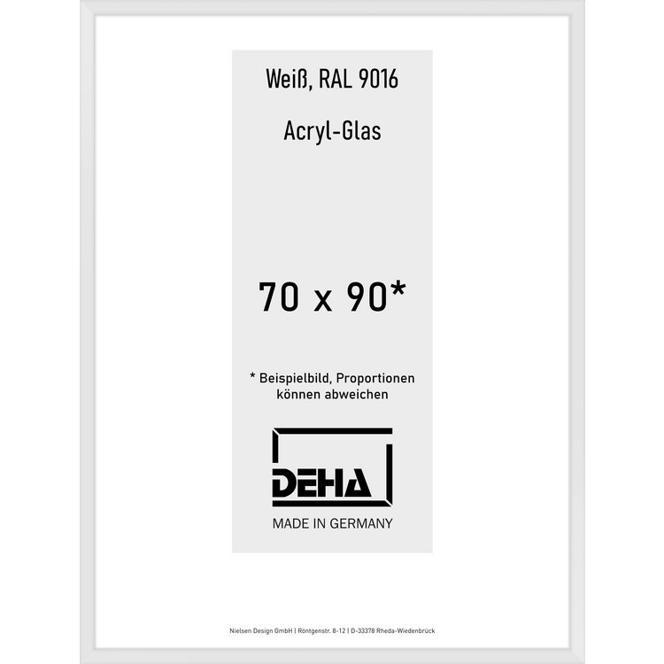 Alu-Rahmen Deha Profil V 70 x 90 Weiß Acryl 0005AG-032-9016