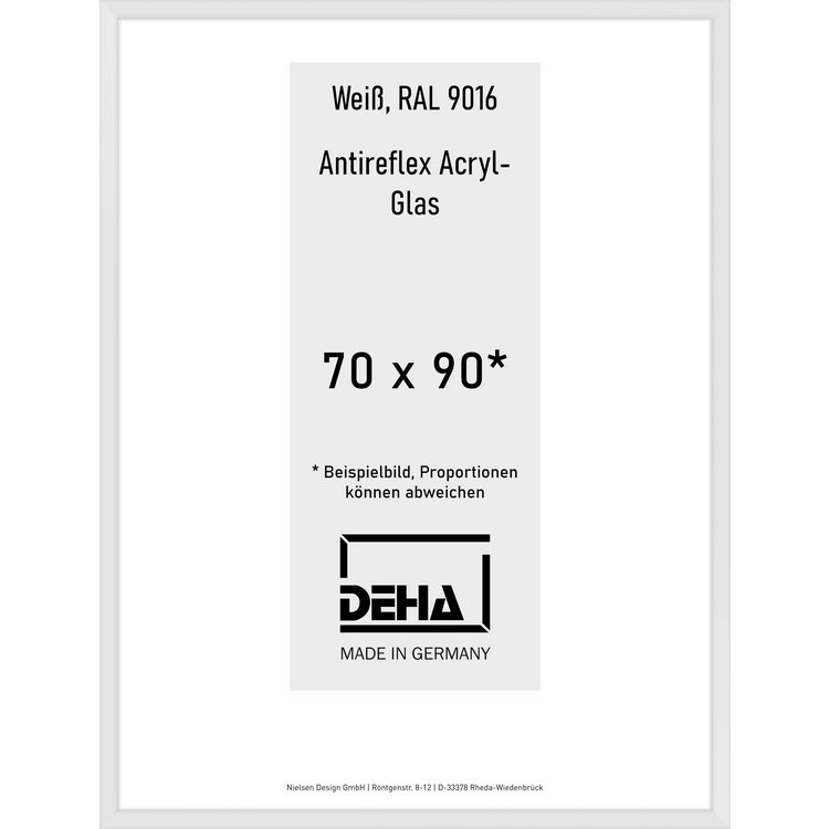 Alu-Rahmen Deha Profil V 70 x 90 Weiß AR-Acryl 0005EA-032-9016
