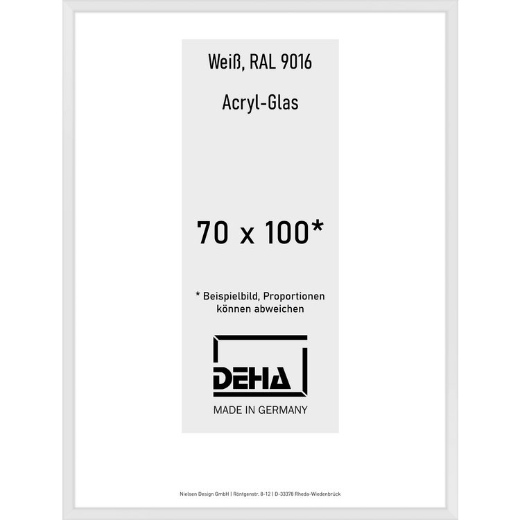 Alu-Rahmen Deha Profil V 70 x 100 Weiß Acryl 0005AG-033-9016