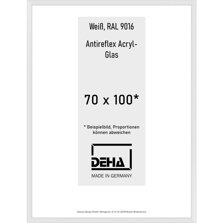 Alu-Rahmen Deha Profil V 70 x 100 Weiß AR-Acryl 0005EA-033-9016