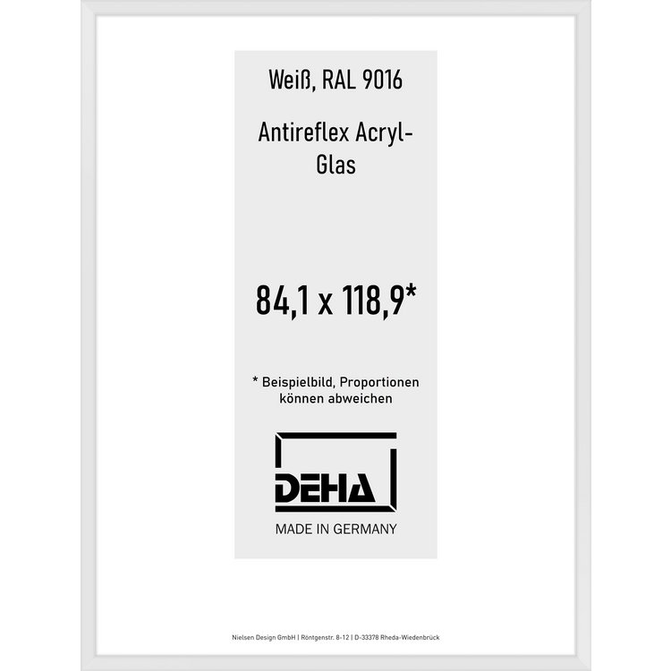 Alu-Rahmen Deha Profil V 84,1 x 118,9 Weiß AR-Acryl 0005EA-005-9016