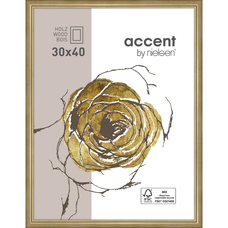Holz-Rahmen Ascot 21 x 29.7 Gold  9021004