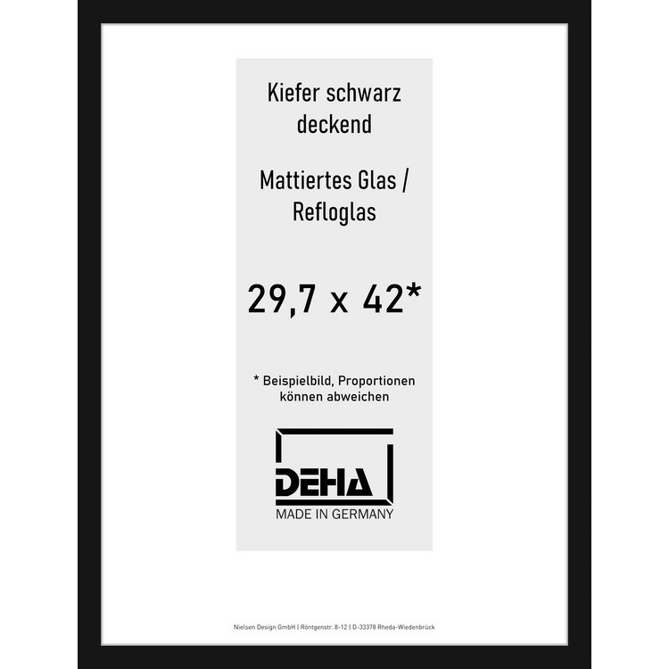 Holz-Rahmen Deha A 25 29,7 x 42 Kiefer schwarz deckend Reflo 0A25RG-002-KSDE