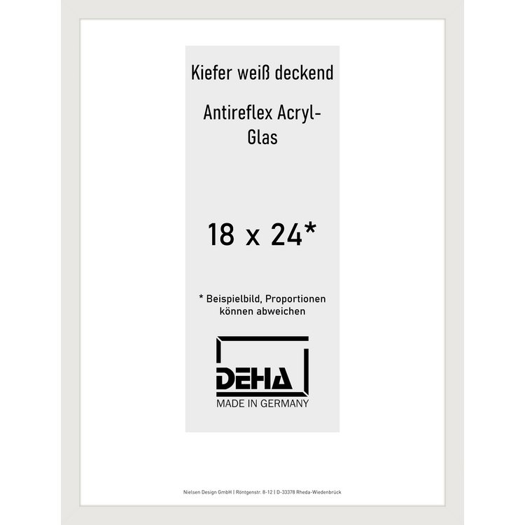 Holz-Rahmen Deha A 25 18 x 24 Kiefer weiß deckend AR-Acryl 0A25EA-006-KWDE