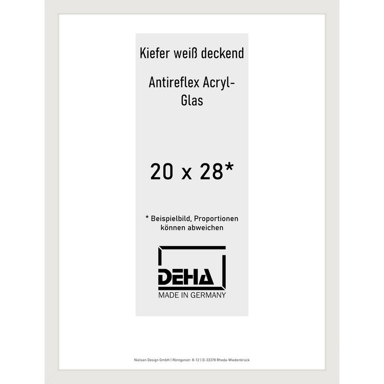 Holz-Rahmen Deha A 25 20 x 28 Kiefer weiß deckend AR-Acryl 0A25EA-007-KWDE