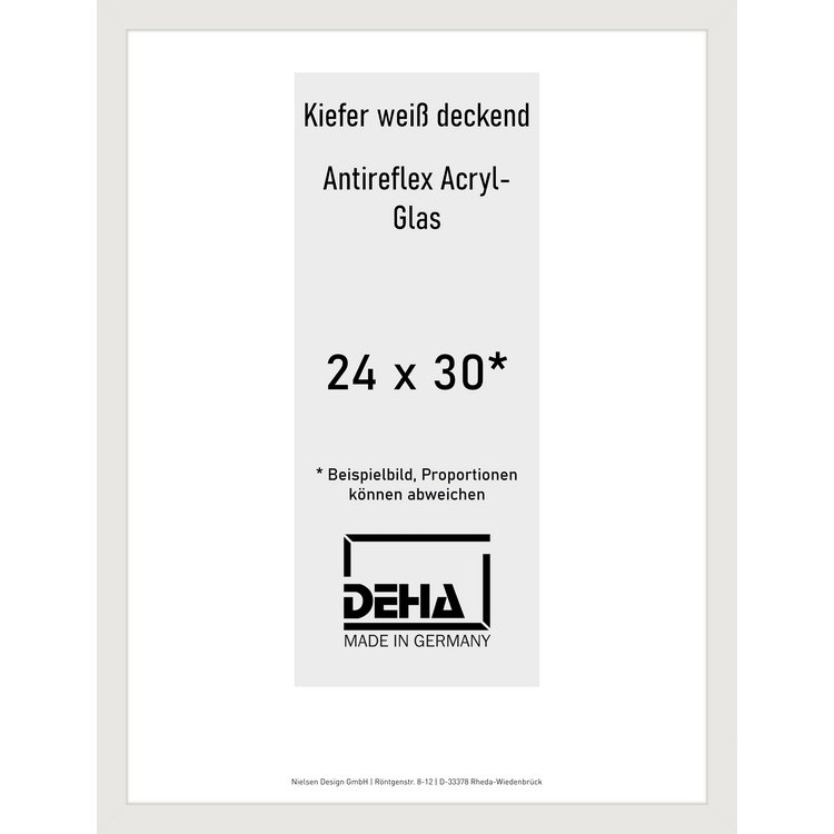 Holz-Rahmen Deha A 25 24 x 30 Kiefer weiß deckend AR-Acryl 0A25EA-008-KWDE
