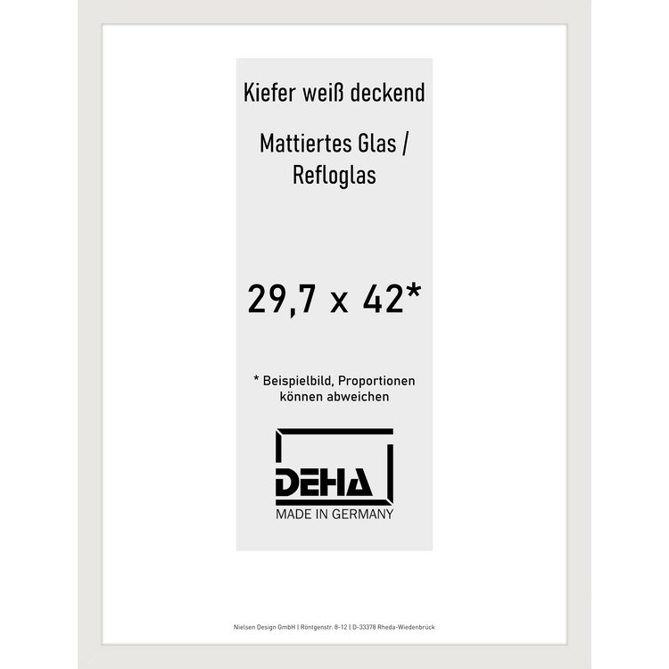 Holz-Rahmen Deha A 25 29,7 x 42 Kiefer weiß deckend Reflo 0A25RG-002-KWDE