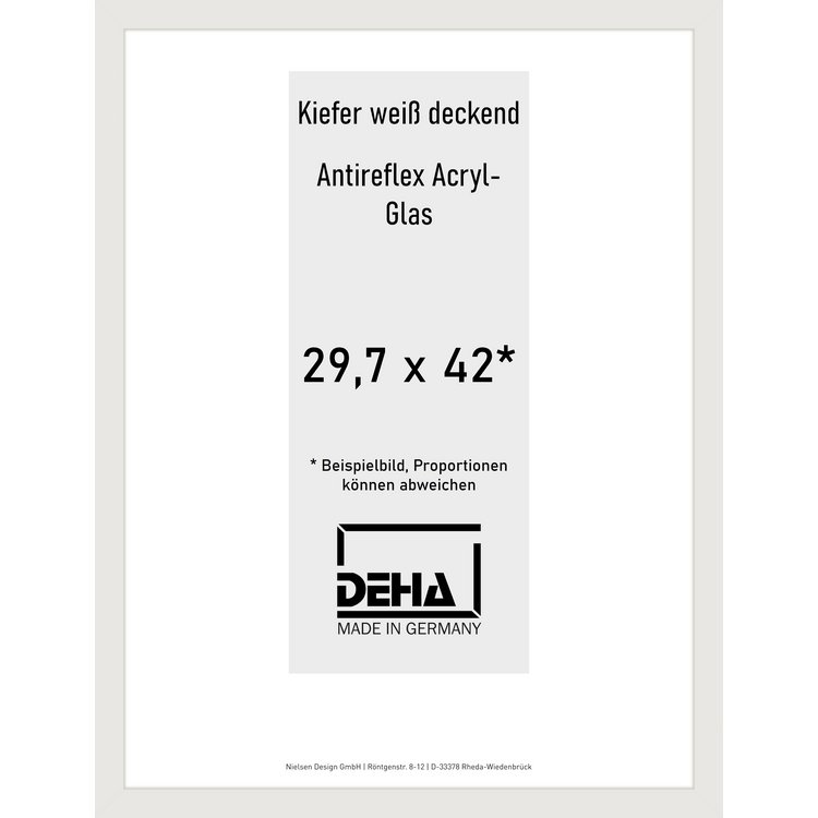 Holz-Rahmen Deha A 25 29,7 x 42 Kiefer weiß deckend AR-Acryl 0A25EA-002-KWDE
