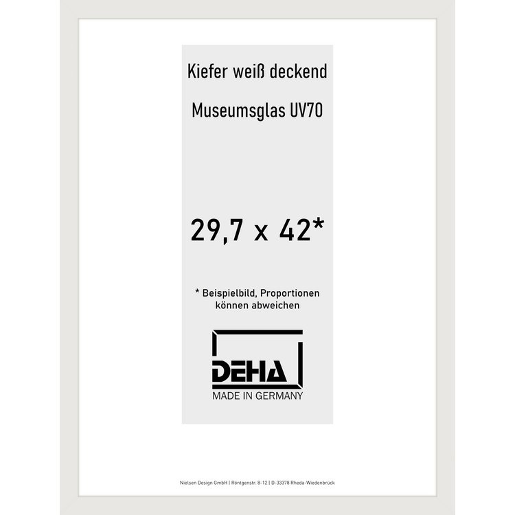 Holz-Rahmen Deha A 25 29,7 x 42 Kiefer weiß deckend M.UV70 0A25M6-002-KWDE