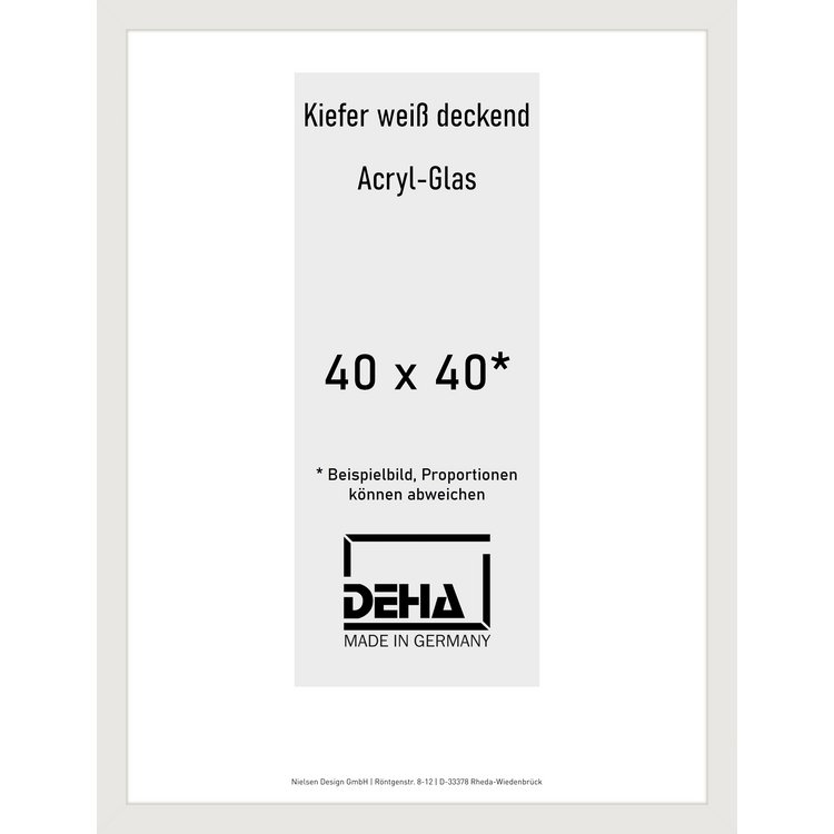 Holz-Rahmen Deha A 25 40 x 40 Kiefer weiß deckend Acryl 0A25AG-014-KWDE